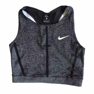 NIKE PRO HYPERCOOL Women’s TANK TOP DRI FIT CROPPED GREY BLACK MESH Size Small